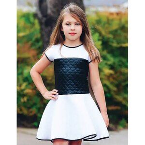 NEW Dolls & Divas Black White Short Sleeves Girls Dress 6 16 Special Occasion